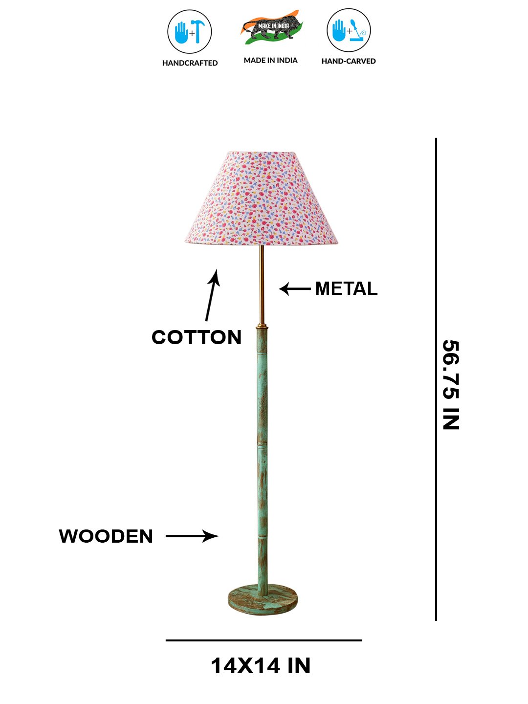 Ambika Home Multi Shade Premium Floor Lamp for Living Room, Bedroom & Hallway | Decorative Standing Light | E27 Holder Included Bulb - Image 5