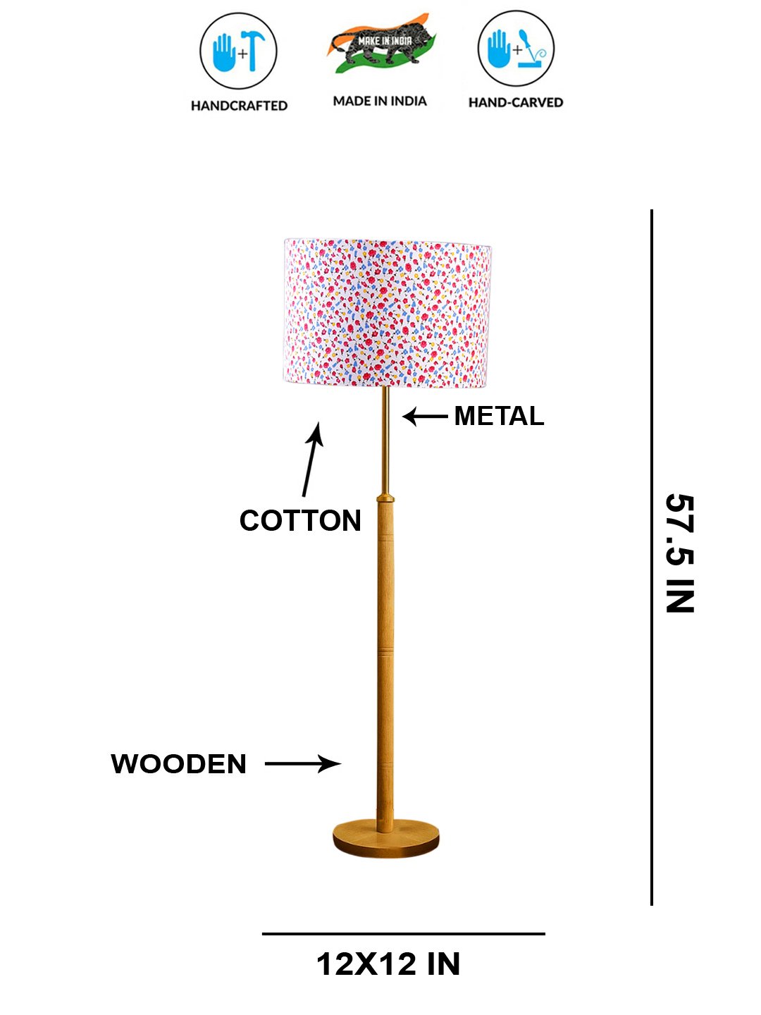 Ambika Home Multi Shade Premium Floor Lamp for Living Room, Bedroom & Hallway | Decorative Standing Light | E27 Holder Included Bulb - Image 5