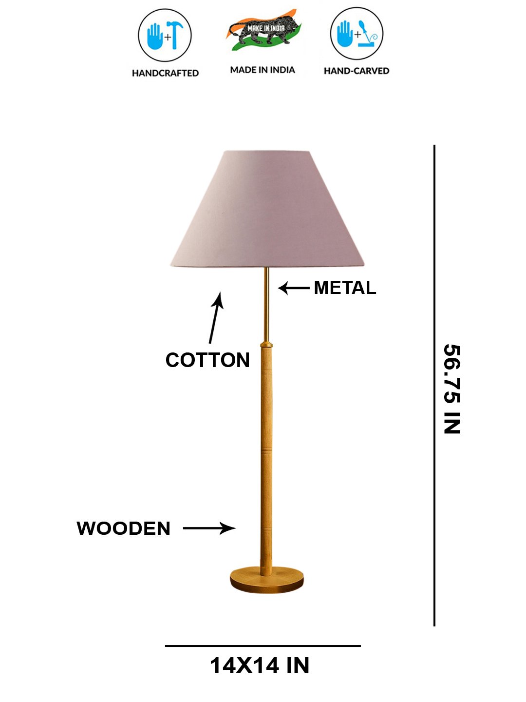 Ambika Home Grey Shade Premium Floor Lamp for Living Room, Bedroom & Hallway | Decorative Standing Light | E27 Holder Included Bulb - Image 5