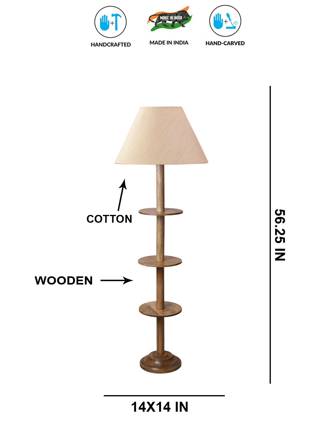 Ambika Home Red Shade Premium Floor Lamp for Living Room, Bedroom & Hallway | Decorative Standing Light | E27 Holder Included Bulb - Image 5