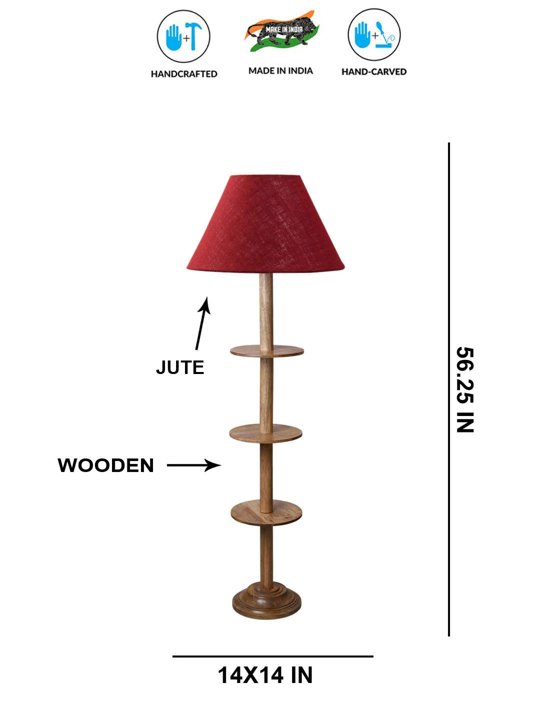 Ambika Home White Shade Premium Floor Lamp for Living Room, Bedroom & Hallway | Decorative Standing Light | E27 Holder Included Bulb - Image 5
