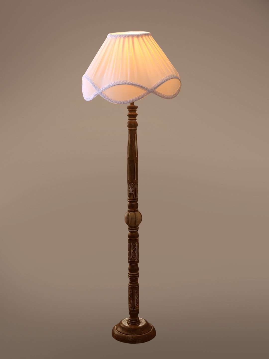 Ambika Home Ivory Manor White Brushed Floor Lamp | Premium Living Room, Bedroom & Hallway Lighting | E27 Holder & Bulb Included - Image 6