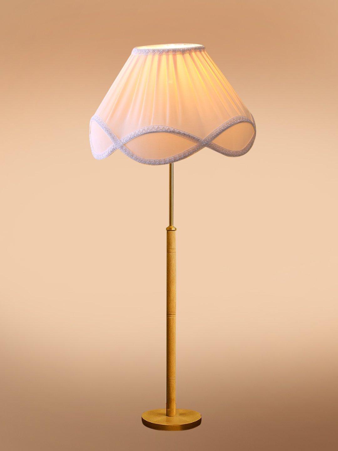 Ambika Home Off-white Shade Premium Floor Lamp for Living Room, Bedroom & Hallway | Decorative Standing Light | E27 Holder Included Bulb - Image 6