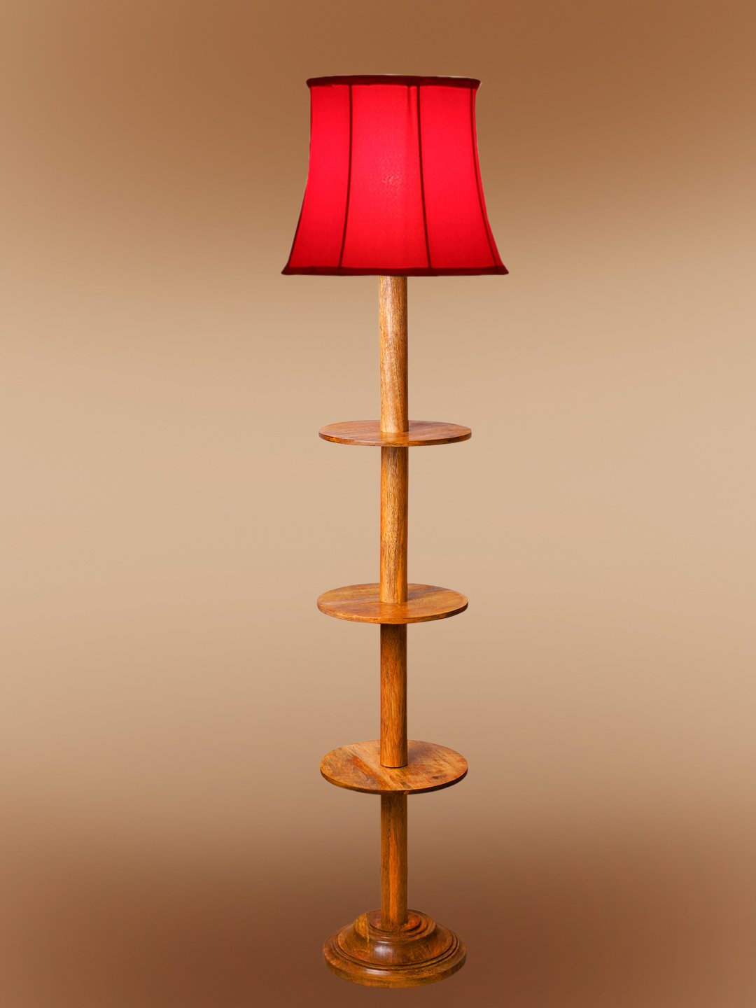 Ambika Home Red Shade Premium Floor Lamp for Living Room, Bedroom & Hallway | Decorative Standing Light | E27 Holder Included Bulb - Image 6