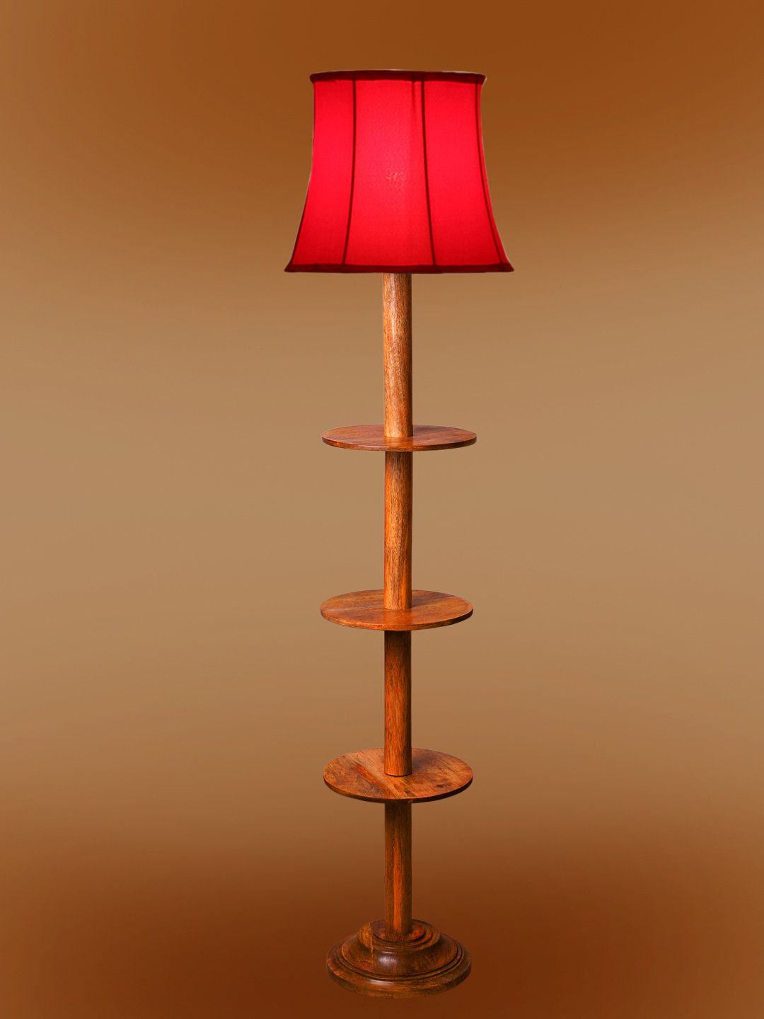 Ambika Home Red Shade Premium Floor Lamp for Living Room, Bedroom & Hallway | Decorative Standing Light | E27 Holder Included Bulb - Image 7