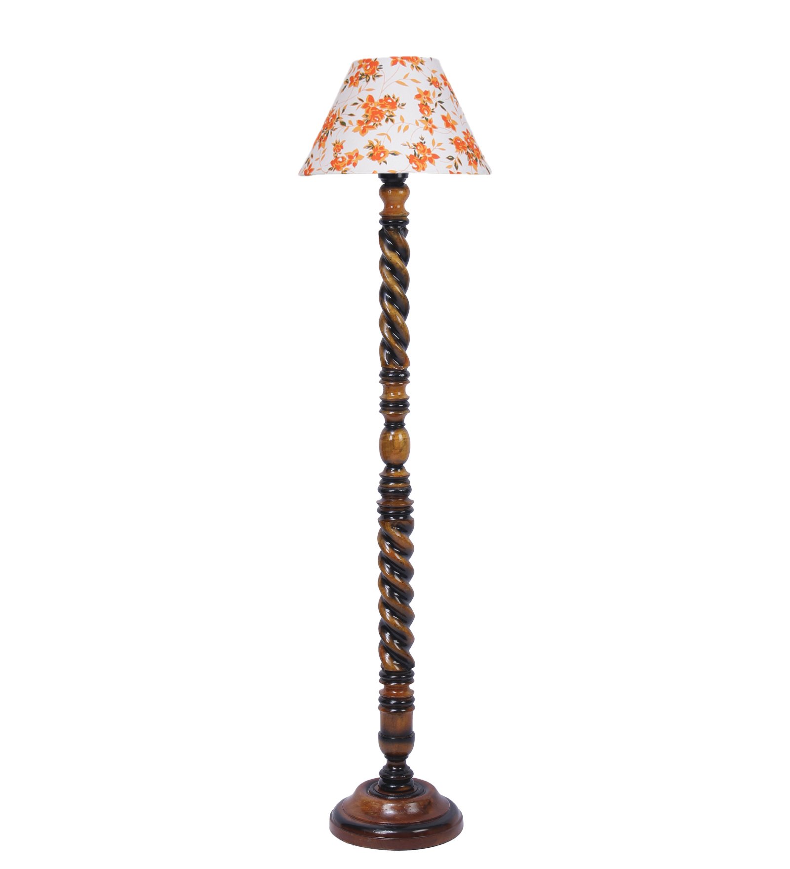 Ambika Home Victorian Crown Designer Shade Wooden Floor Lamp for Living Room, Bedroom, Hallway, Guest Room & Hotel Decor | Handcrafted Standing Lamp with E27 Holder - Image 5