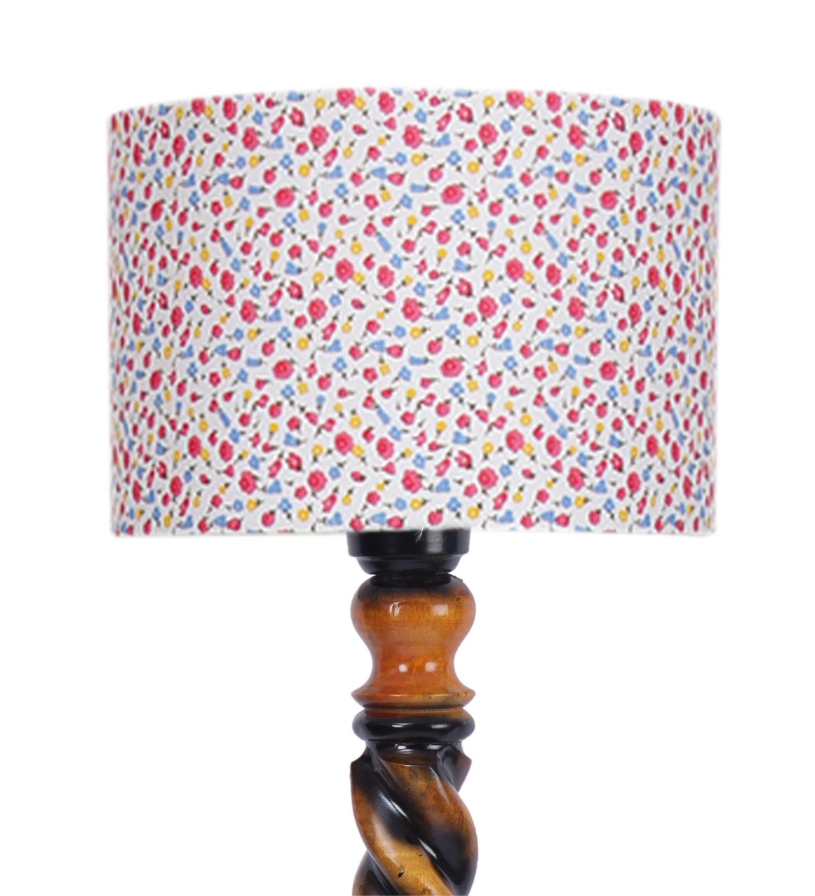 Ambika Home Royal Crest Designer Shade Wooden Floor Lamp for Living Room, Bedroom, Hallway, Guest Room & Hotel Decor | Handcrafted Standing Lamp with E27 Holder - Image 7
