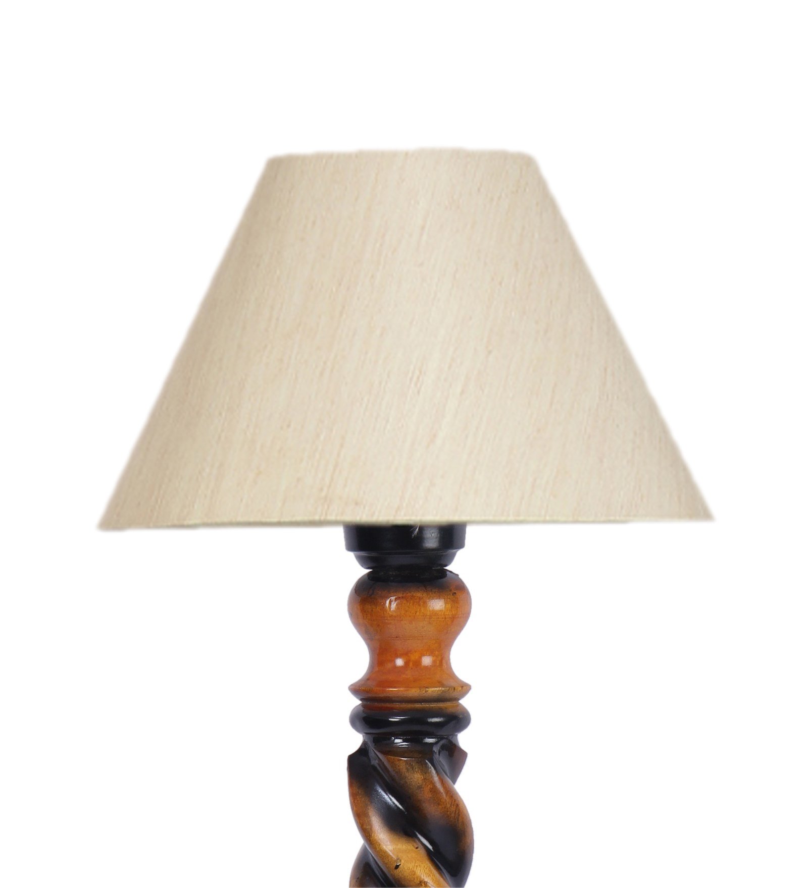 Ambika Home Grand Dynasty White Shade Wooden Floor Lamp for Living Room, Bedroom, Hallway, Guest Room & Hotel Decor | Handcrafted Standing Lamp with E27 Holder - Image 7