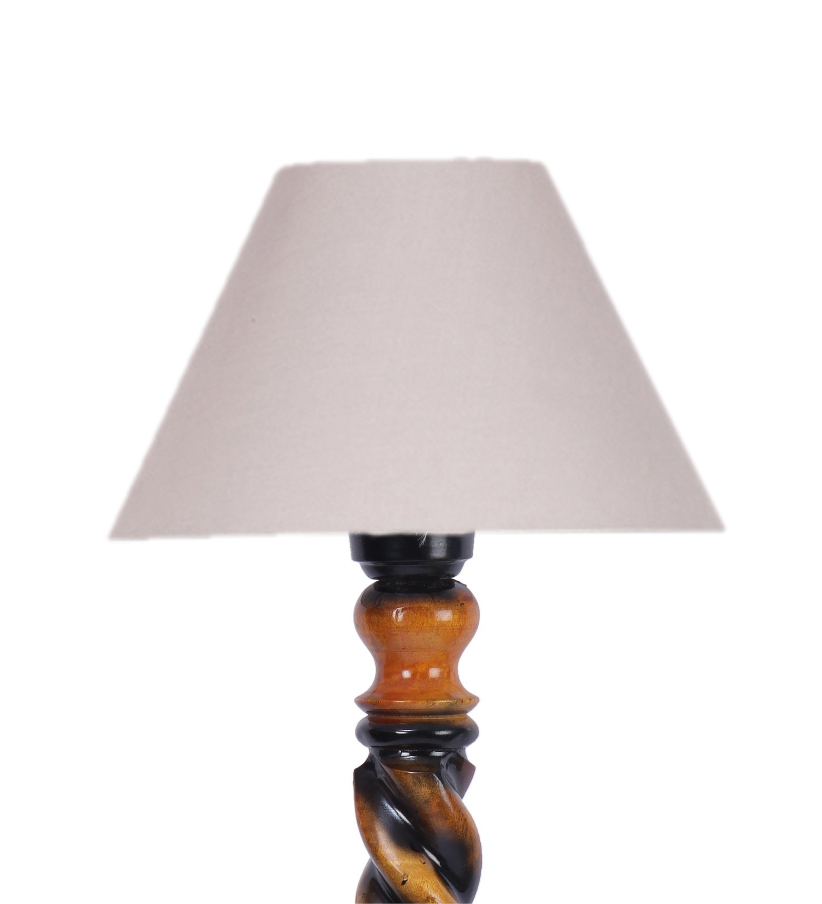 Ambika Home Windsor Spiral Grey Shade Wooden Floor Lamp for Living Room, Bedroom, Hallway, Guest Room & Hotel Decor | Handcrafted Standing Lamp with E27 Holder - Image 7