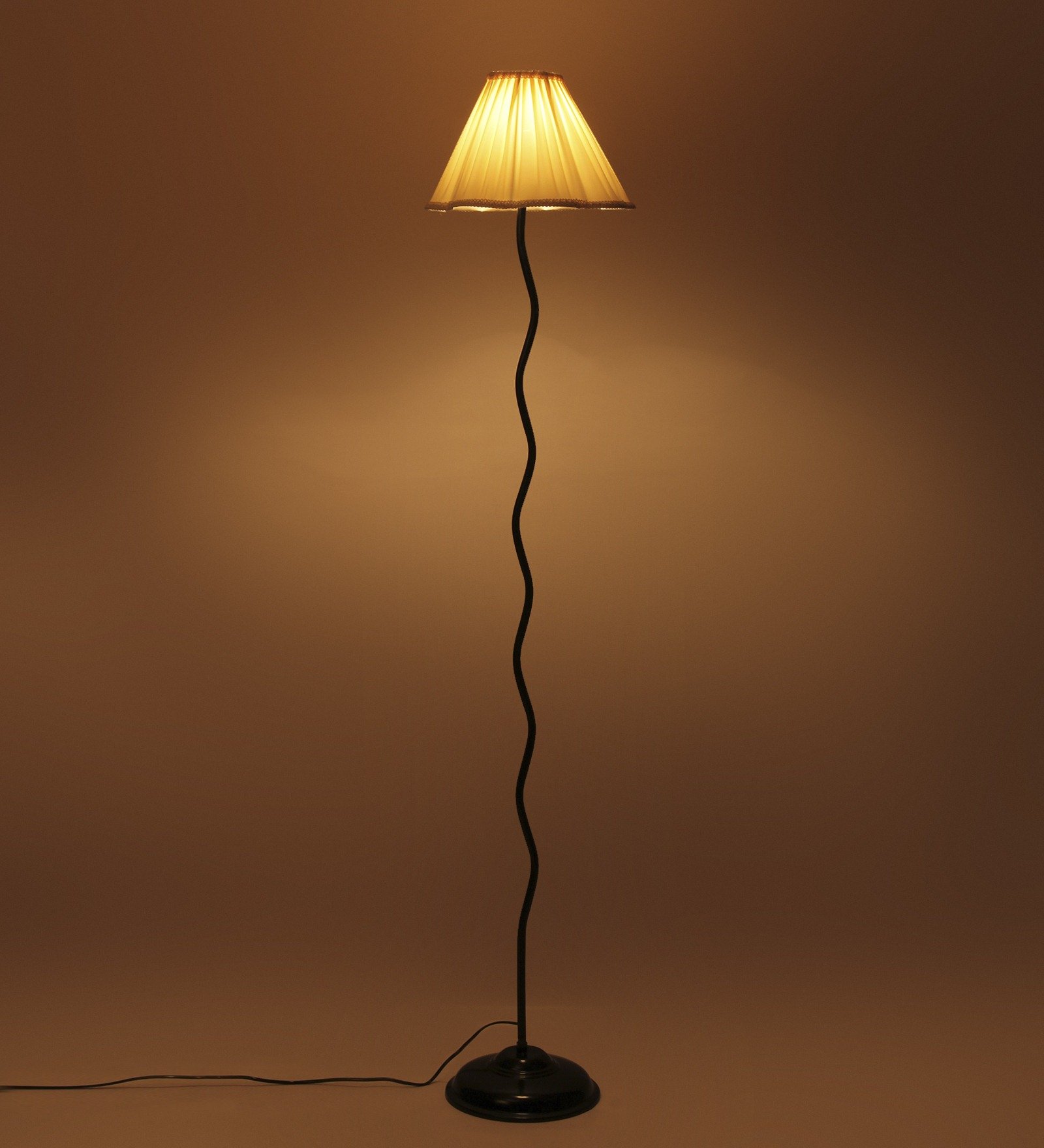 Ambika Home Beige Jute Zig Zag Floor Lamp | Modern Standing Lamp for Living Room, Bedroom & Home Decor - Image 3