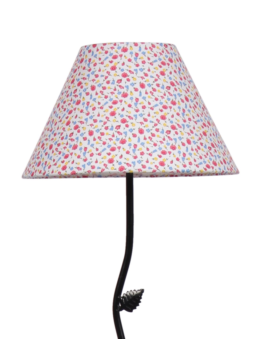Ambika Home Iron Leaf Floor Lamp with Printed Cotton Conical Shade, Powder Coated Metal Standing Lamp for Living Room, Hallway & Luxury Interiors - Image 7
