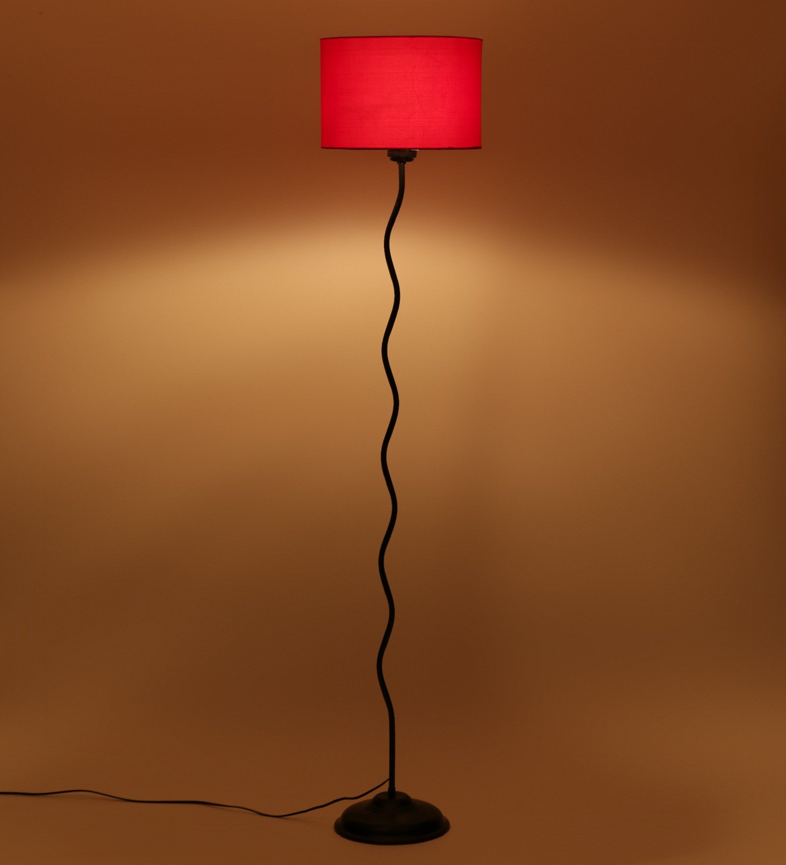 Ambika Home Red Cotton Zig Zag Floor Lamp | Modern Standing Lamp for Living Room, Bedroom & Home Decor - Image 3