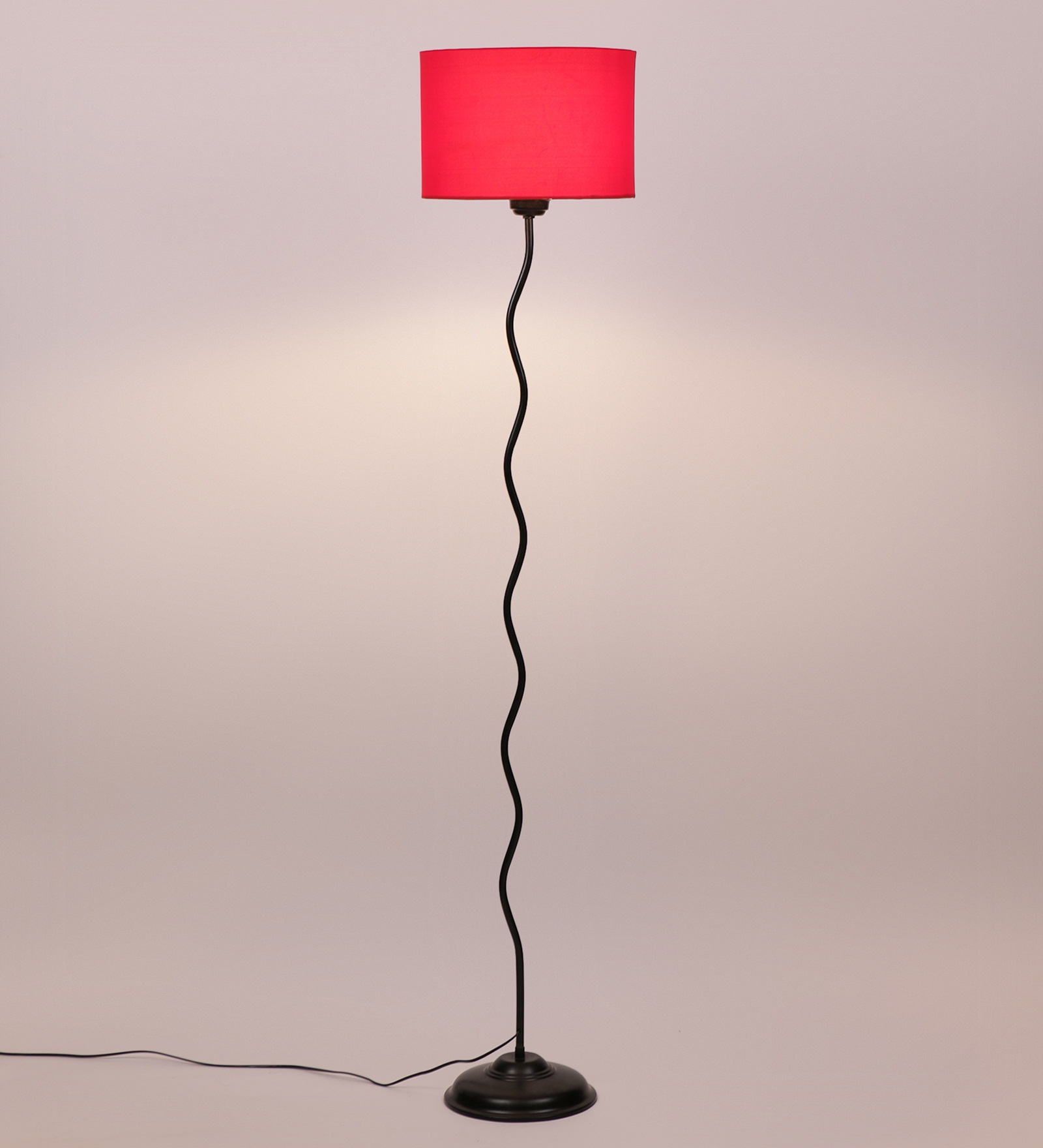 Ambika Home Red Cotton Zig Zag Floor Lamp | Modern Standing Lamp for Living Room, Bedroom & Home Decor - Image 4
