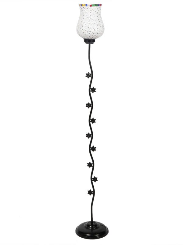 Ambika Home Signature Royale off-white Shade Premium Iron Floor Lamp with Iron Base & Powder Coated Finish | E27 Holder Included Bulb - Image 5