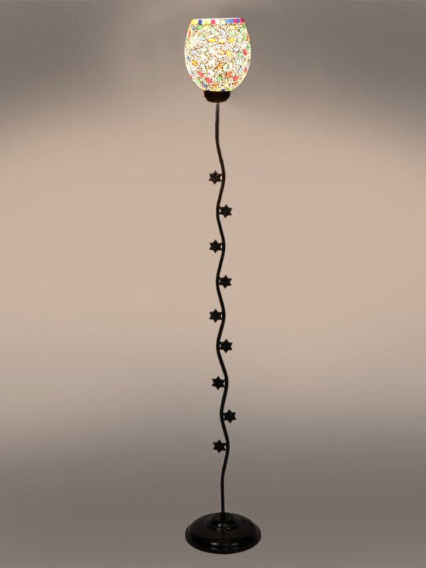 Ambika Home Heritage Crown off-white Shade Premium Iron Floor Lamp with Iron Base & Powder Coated Finish | E27 Holder Included Bulb - Image 8