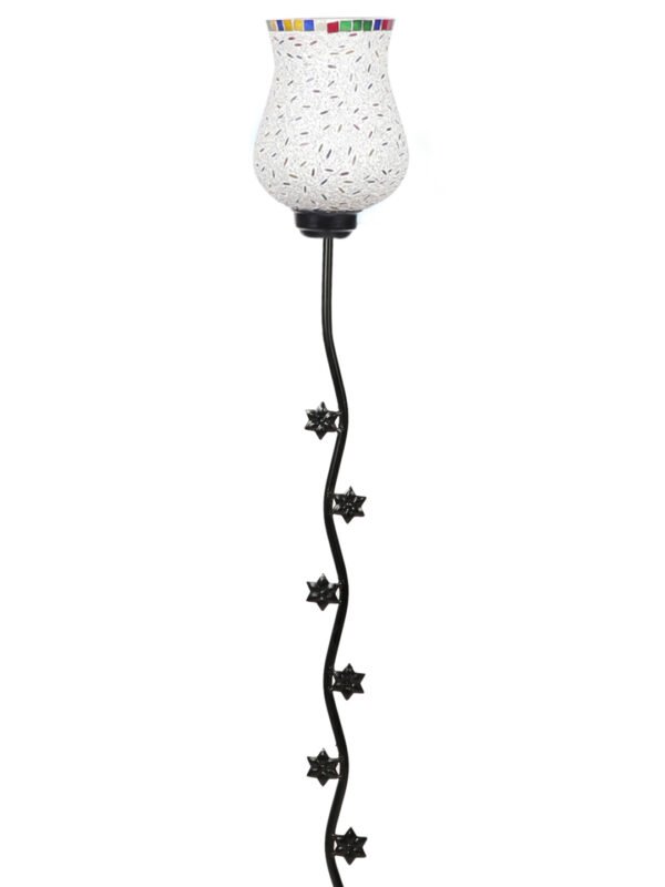 Ambika Home Signature Royale off-white Shade Premium Iron Floor Lamp with Iron Base & Powder Coated Finish | E27 Holder Included Bulb - Image 8